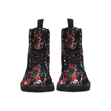 Paint Red and White -Women's lightweight 30.7oz! Combat boots Hippie Boots - MaWeePet- Art on Apparel