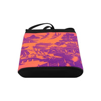 Shoulder bag Crossbody Bags, Handbag, Purse Crossbody Bags-Willow Pattern orange on Black - - MaWeePet- Art on Apparel