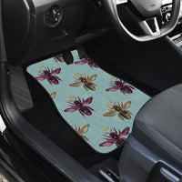Bee Blue-Set of 4 Car Floor Mats (2 large front and 2 smaller rear) - MaWeePet- Art on Apparel
