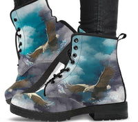 Eagle Above the Clouds -Classic boots, combat boots, Lace up, Festival hippy boots - MaWeePet- Art on Apparel