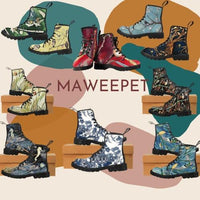 Green Jester  -Combat boots , Festival, Combat, Vintage Hippie Lace up Boots - MaWeePet- Art on Apparel