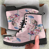 Alice Pink- -Classic boots, combat boots, Lace up, Festival hippy boots - MaWeePet- Art on Apparel