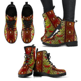Ankle Boots, Unisex Lace Up, Combat boots, Classic Short boots- Christmas Bats and Beatles - MaWeePet- Art on Apparel